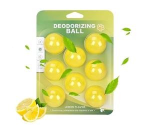 8 Pack Pet Deodorizing Balls Lemon Scent - Wall Mountable Odor Eliminator for Pet Nest Mat Dog Cage Cat Tree Litter Box