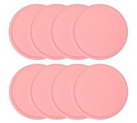 8 Pack Pink Silicone Coasters Non-Slip Drink Coasters For Dining Table Cute Desk Coaster Round Coaster For Drinks Cup Table Pads Perfect For Coffee Tea Beverages