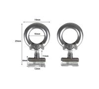 8 Pack Piping Strip Hooks Set of 8, 6 mm Stainless Steel Awning Hooks and Keder Stoppers with Carabiner for Caravan