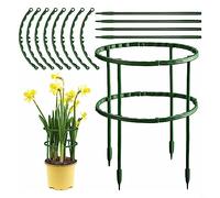 8 Pack Plant Support Frame For Garden, Half Round Garden Stakes, Plant Support for RING Cage For Peonies Monstera Hydrangeas Roses Sedum Vegetables Tomatoes 22×25cm