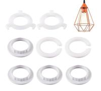 8 Pack Plastic Lamp Shade Reducer Ring,E27 to E14 Lampshade Ring Converter,White Adapter Rings Parts E27 Screw Collar Ring Suitable for Table Floor and Ceiling Lamps Holder Fitting Washer Adaptors