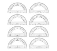 8 Pack Plastic Protractor Set - 180 Degree Protractors for Angle Measurement, 4.7 Inch Clear Maths Tools for Students, Teachers & School Exams, Durable Protractors for Geometry & Classroom Use