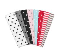 8 Pack Polka Dot Headband for Women, Stretchy Polka Dot Headbands with Stripe Design, Non Slip Womens Headbands for Hair, Elastic Y2K Hair Bands for Sports, Daily Wear and Fashion Styling