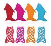 8 Pack Popsicle Holders for Kids, Mermaid and Shark Ice Pop Sleeves Popsicle Holder, Reusable Neoprene Ice Pop Sleeves (Lake Blue, Rose Red, Orange, Bright Red)