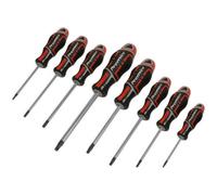 8 Pack Premium Soft Grip Screwdriver Set - Trx Star Security Various Sizes Red