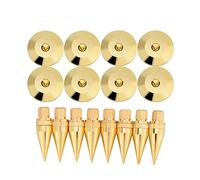 8 Pack Pure Copper Speaker Isolation Spikes & Pads, Gold Plated Height Adjustable Audio Vibration Damper for HiFi Speaker Amplifier CD Turntable