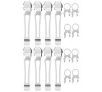 8 Pack Quick Release Pocket Clip and Lanyard Ring Replacement for Leatherman Surge, Wave Plus, Charge AL ALX Ti TTi XTi,Multi-Tools (Silver)