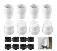 8 Pack Radiator Valve Cap, White Plastic Radiator Cap Push-Fit Universal Replacement Cover, Radiator Caps, Easy Install for Home Heating System and Vehicle