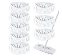 8 Pack Refill Pads for Swiffer Sweeper, Reusable Microfiber Mop Refill Pads, Washable Microfiber Sweeping Mop, Dry & Wet Use, for Hardwood Floors, Laminate & Tile Cleaning (White)