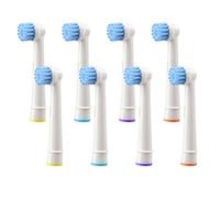 8 Pack Replacement Brush Heads Compatible with Oral B Braun Electric Toothbrush, Sensitive Gum Care and Precision Clean with Soft Bristles for Gentle Plaque Removal and Gum Protection (White)