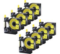 8-Pack Replacement for 18052 Black on Yellow 6mm Compatible with Dymo | 1.5 m Heat Shrink Tube with 3:1 Shrink Ratio Compatible with Industrial Dymo Rhino 1000 3000 4200 5000 and 5200 Printer