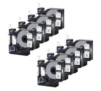 8-Pack Replacement for 18055 Black on White 12mm Compatible with Dymo | 1.5 m Heat Shrink Tube with 3:1 Shrink Ratio Compatible with Industrial Dymo Rhino 1000 3000 4200 5000 and 5200 Printer