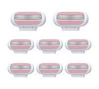 8 Pack Replacement Razor Blades for Gillette Venus ComfortGlide, 3 Layer Blade & Pivoting Head Design, Extra Smooth Women's Razor Blades Refills Easy to Replace(Pink)