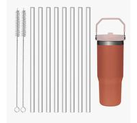 8 Pack Replacement Straws for IceFlow Stainless Steel Tumbler, Reusable Straws Plastic Straws with Cleaning Brush Compatible with Stanley IceFlow 30oz Tumbler Stanley Flip Straw Tumbler