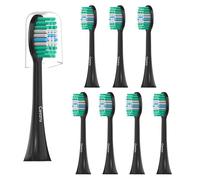 8 Pack Replacement Toothbrush Heads for AquaSonic Black Series & Pro/Vibe Series/Duo Series Pro - Compatible with Aqua Sonic Electric Toothbrush, Dupont Bristles with Cover-Black