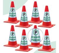 8 Pack Reserved Parking Cone Sleeve Bright Reflective Reserved Sign 360° High Visible Message Sleeve Reserved Parking Signs for Traffic Safety Cones, Driveway Road Commercial Residential Area Use