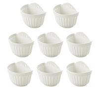 8 Pack Resin Wall Hanging Planter Pots Vertical Garden Living Wall Mount Window Hang Indoor Outdoor Plant Flower Basket for Kitchen Herbs Balcony Railing Shelf Fence Bedroom Trellis Decor Modern White