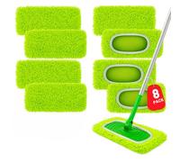 8 Pack Reusable Microfiber Mop Pads Refills, Washable Wet and Dry Sweeping & Mopping Cloths Compatible with Sweeper Mops, for Hardwood and All Floor Surfaces Cleaning