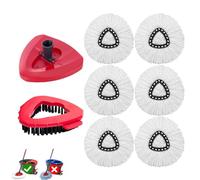 8-Pack Reusable Mop Head Replacement for Vileda 2-in-1 Turbo Triangle Spin Mop, Microfiber Spin Mop Refills for O Cedar Easywring 1-Tank System