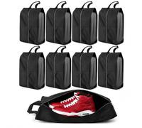 8 Pack Reusable Shoe Bags for Travel with Smooth-Zipper, Waterproof Gym Ba & Work - Essential Travel Accessories for Family Vacations, Football Boot Bag, Golf Shoe Bag, Boot Bag Rugby, Golf Shoe Bag