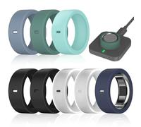 8 Pack Rings Cover Compatible with Oura Ring Gen 4/4 Ceramic/Gen 3/Ultrahuman Ring, Surport Charging with Cover on, Anti-Scratch Elastic Silicone Rings Protector Case for Men Women Working Out Gym