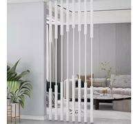 8 Pack Room Divider Wooden Slats Adjustable Wall Mounted Modern Shelving Unit 2 to 10 Ft Privacy Partition Stylish Column Shelves (White 110cm/3.6ft)