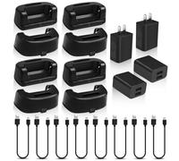 8 Pack RT22 RT22S Charger Base fit for KD-C1 RT22 RT22S RB19 RB19P RB28 H777 TD-M8 Walkie Talkies with 2 in 1 Adapter and Dual USB Includes 8 Charging Cables