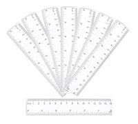 8 Pack Ruler 15cm Clear Plastic Rulers Transparent Straight Ruler with Inch & Metric Scale, Shatterproof Measuring Rulers for School Office Students