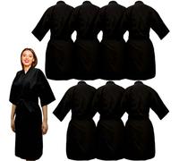 8 Pack Salon Client Gown Robes Cape Waterproof Hair Stylist Gown Kimono Style Smock with Belt for Haircut Coloring