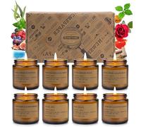 8 Pack Scented Candles Gift Set, Soy Wax,Long Lasting Amber Jar Candles,Perfect Candles Gifts Set for Women, Mum Gifts, Candles Gifts for Mother, Birthdays, Weddings, Christmas, Yoga, Bath