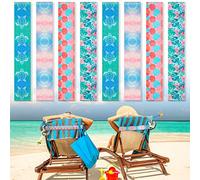 8 Pack Sea Turtle Style Towel Clips for Chairs - Windproof Elastic Strap Holder - 11.81 x 1.97 Inch for Cruise, Lounge, Pool & Summer Accessories