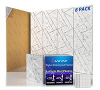 8 Pack Self-Adhesive Soundproof Wall Panels, 12 x 12 x 0.47 In Sound Proof Foam Panels for Walls, 1.2lb/ft³ High Density, Thicker 0.47in, Acoustic Panels, Noise Dampening Panels for Home Gray