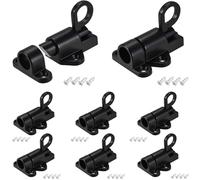 8 Pack Self-Closing Latches, ZKRIOC for Top of Spring Door Lock, Automatic Sliding Spring Load Latch, Resilient Slide Bolt Latch for Gate, Cabinet, RV etc - Black