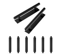 8 Pack Self-Stick Push Pull Helper Black Hidden Cabinet Handle ABS Plastic Door Window Wardrobe Handle Instant Cabinet Drawer Furniture Handles (Black) (Type A)