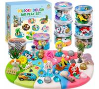 8-Pack Sensory Dough Jars, Reusable Sensory Play Kit for Kids, Non-Toxic