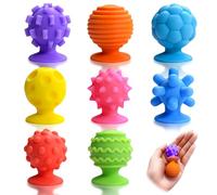 8 Pack Sensory Fidget Toys for Kids and Adults, Textured Suction Multicoloured Balls for Autism, Sensory Suction Cup Toys for Bath, Calm Down Corner Supplies for Boys Girls Teens Classroom Students