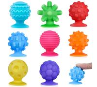 8 Pack Sensory Fidget Toys Kids Adults - Textured Suction Cup Toys Age 3+ for kids with Autism- Squishy Sensory Toys for Classroom Bath Quiet Anxiety Fidgets for fun teen stocking stuffers Gifts