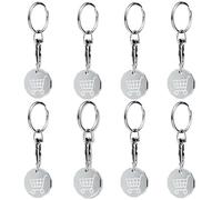 8 Pack Shopping Cart Tokens Keyring - Supermarket Cart Coins with Pound Replacement | Solid Metal Shopping Trolley Key | Portable Coins Set for UK Stores (Re-usable)