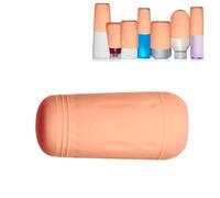 8 Pack Silicone Bottle Covers for Travel，Travel Bottle Covers for Liquids Leak Proofing Toiletries，2.95" x 1.34", Color-a, Silicone Travel Bottle Covers