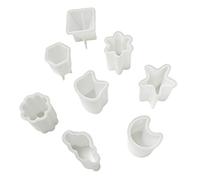 8-Pack Silicone Candle Moulds for Candle Making, Heat-Resistant Candle Mould in Irregular Shapes, Easy Demold Candle Molds, with 2 Double-Sided Sticker Pads for Wick Fixing