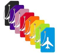 8 Pack Silicone Luggage Tags for Suitcases, TSA Approved, Privacy Protection Suitcase Bag Tag with Stainless Loop, Plane Travel Essentials by Gostwo, Mixed Color