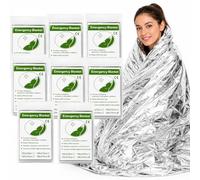 8 Pack Silver Emergency Thermal Foil Blankets 160x210cm Survival First Aid | 8-Pack Silver Emergency Foil Blankets 210x160cm, Waterproof, Tear-Resistant, Retains Heat, Ideal for Survival, First Aid