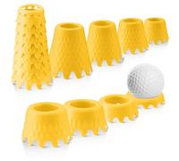 8 Pack Simulator Golf Tees, TPU Unbreakable Material, Height from 1/4" to 2", Suitable for Indoor, Outdoor, Winter, Golf Mats, Turf and Driving Range(Yellow)