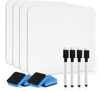 8 Pack Small A4 White Board Dry Erase Boards, 22 x 30 cm Double Sided Mini Portable WhiteBoards Lapboards for Home Office Supplies