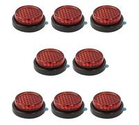 8 Pack Small Round Red Reflectors 20mm Self Adhesive Round Motorcycle Reflectors Mini Circular Red Reflectors Stick on Number Plates for Motorcycle Bicycle Electric Vehicle
