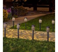 Solar LED Garden Stake Lights Pathway Patio Lamps Security Flame Effect Torch