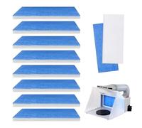 8 Pack Spray Booth Filter, 8 White+8 Blue, 30mm Thickness 2-Layer Airbrush Spray Booth Filter Set, Replaceable Filtering Pads for Master, Sky Enterprise, Airhobby