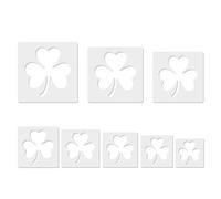 8 Pack St. Patrick’s Day Shamrock Stencil for Painting, Large Reusable Three Leaf Clover Templates for Wood, Saint Paddy's Day Irish Festival Decor for DIY Front Door Flag & Crafts