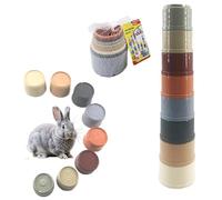 8 Pack Stacking Cups , BPA Free Stacking Cups Baby with Nordic Patterns, Educational Pre School Learning Tower for Color Recognition, Versatile Nesting Stack Cup for Infant Play Rabbit Enrichment Toy