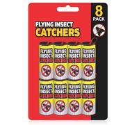 8 PACK STICKY FLY TRAP CATCHER - Super Sticky Killer Strips Tape | Indoor Outdoor Fly Paper | Fly Catcher Sticky Strips | Non Toxic Insect Trap for House Kitchen Garden Window Mosquito Wasp Moth Kille